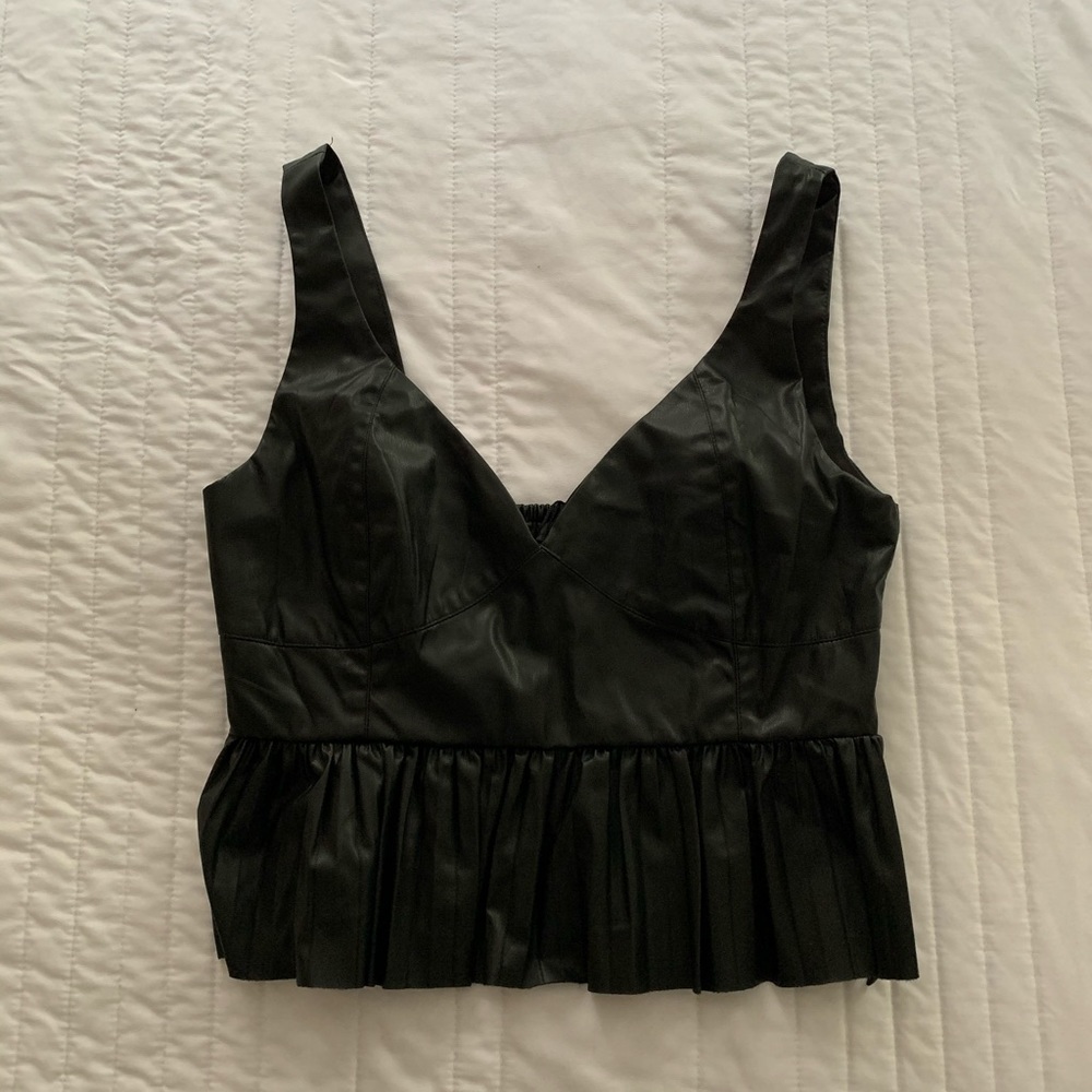 Zara faux leather crop top